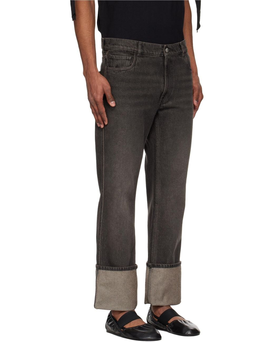 Coperni Black Turn Up-Hem Jeans