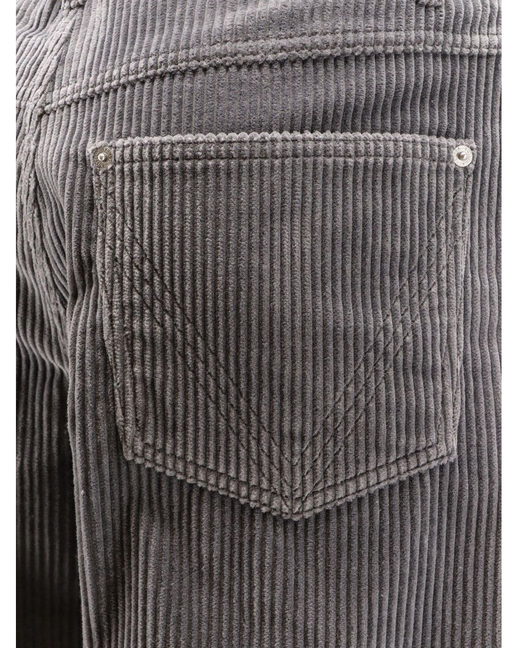Bottega Veneta Gray Corduroy Pants for men