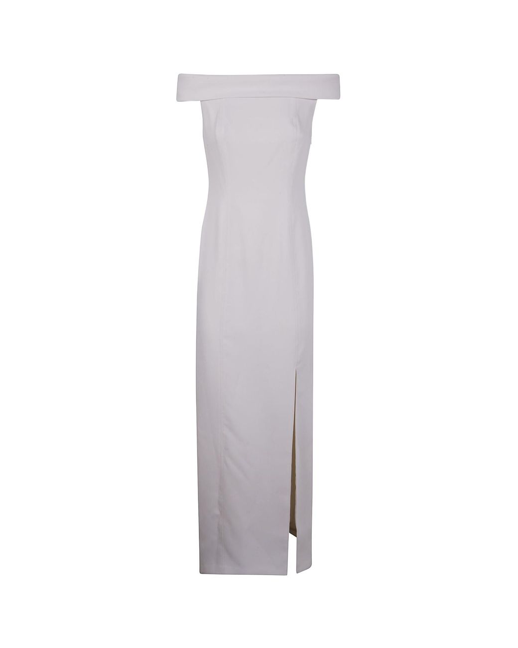 Ralph Lauren Lauren Off-Shoulder Fitted Bodice Maxi Dress in White | Lyst