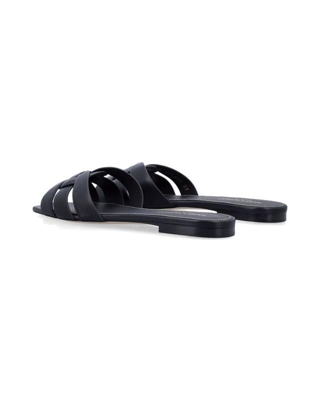 Saint Laurent Blue Tribute Slip-On Flat Sandals