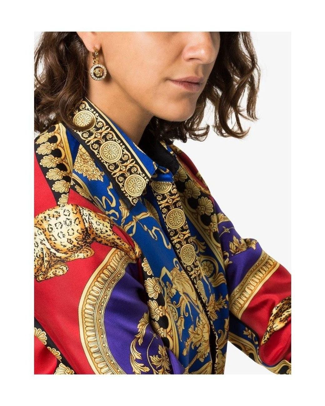 Versace Metallic La Medusa Greca Earrings