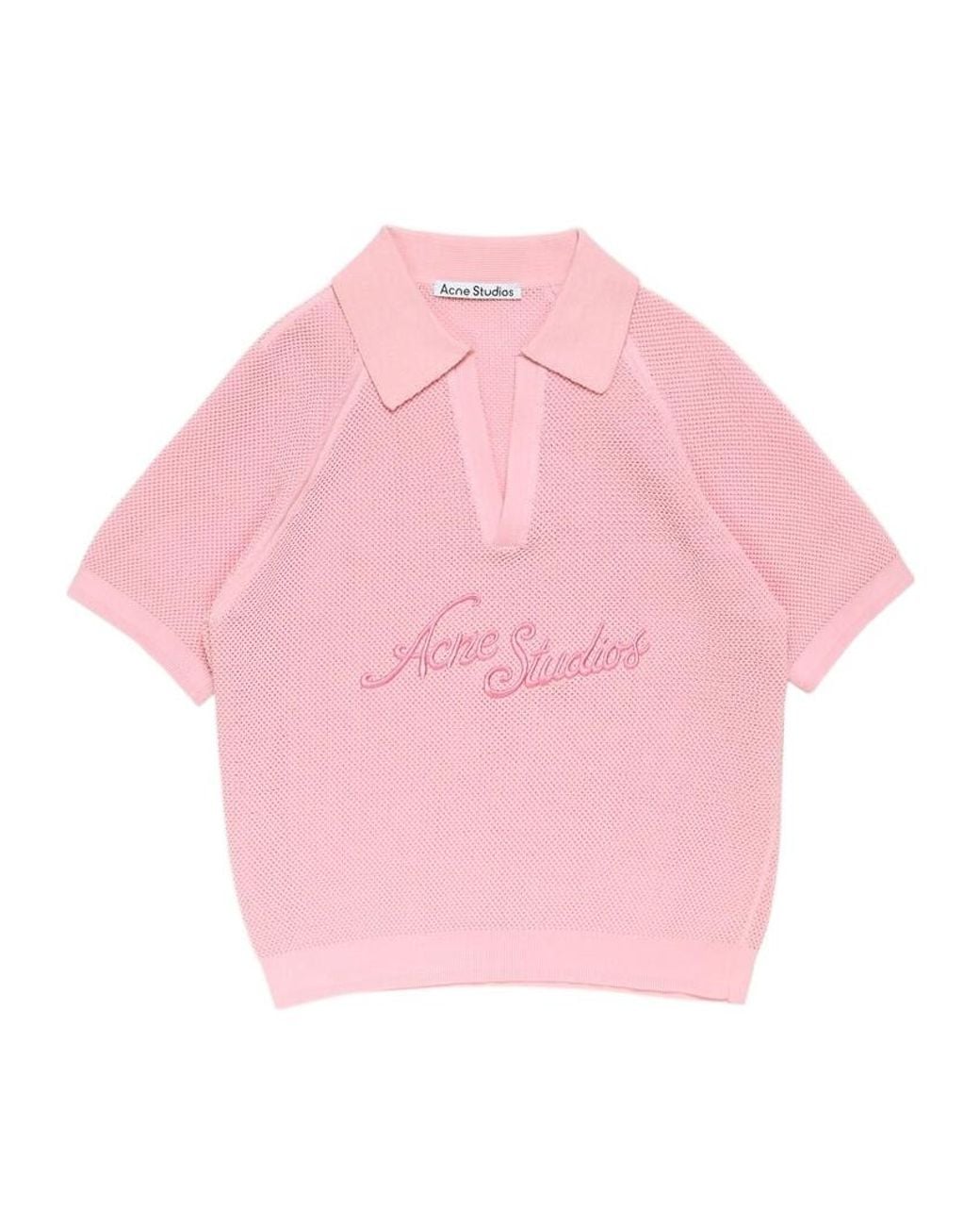 Acne Pink Embroidered V-Neck Sweater for men