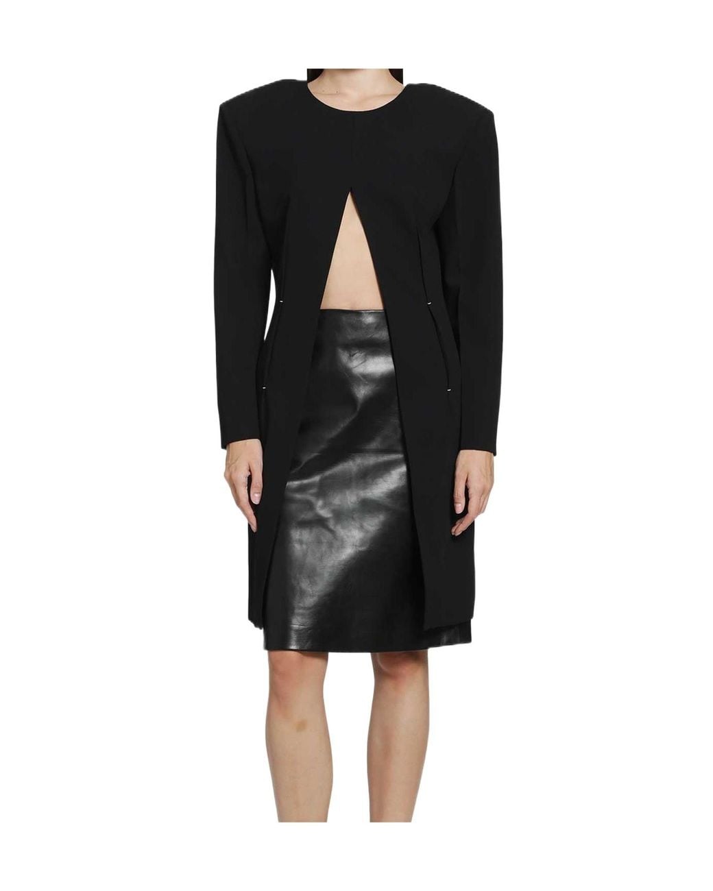 Jil Sander Black Sablé Cut-Out Top