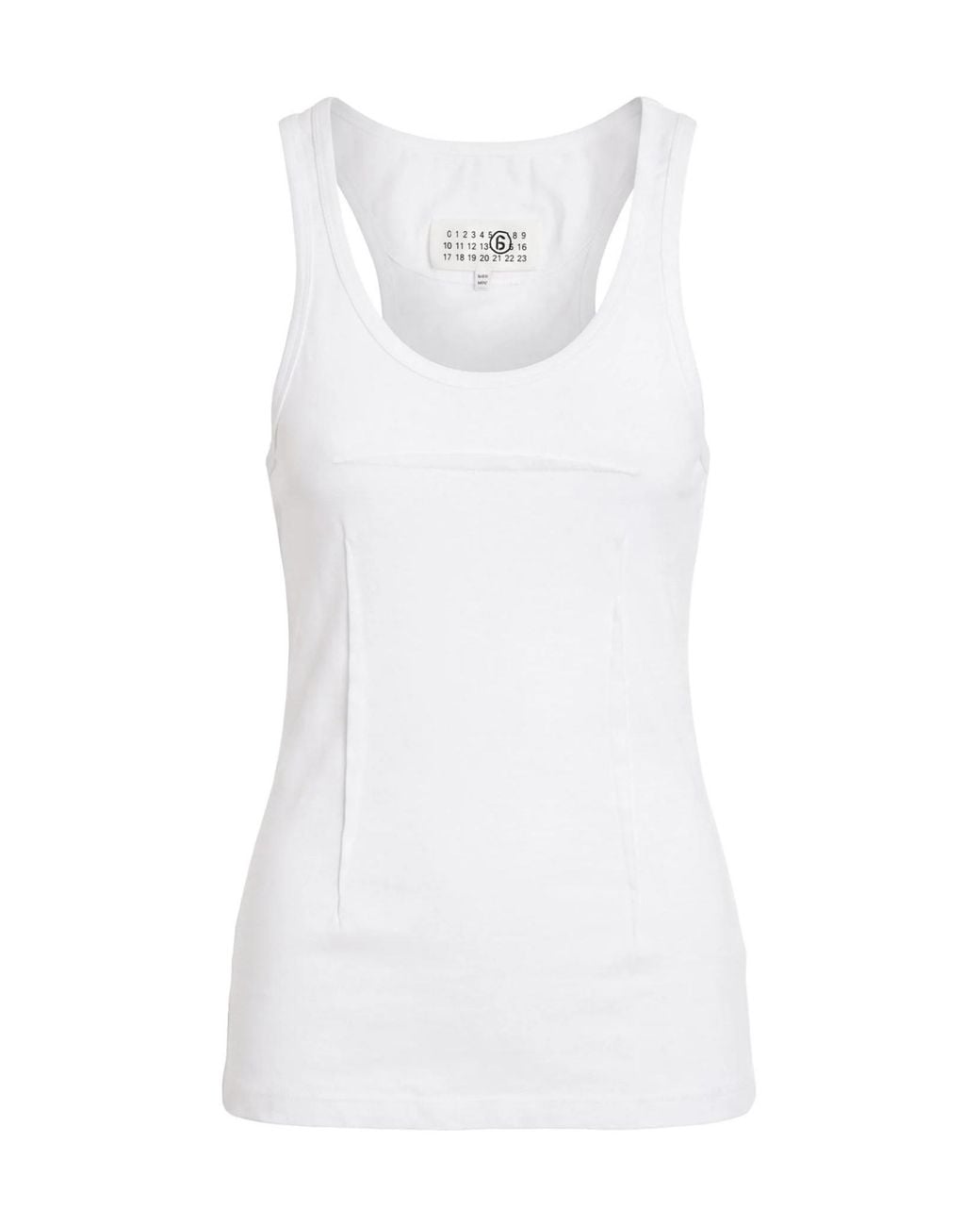 MM6 by Maison Margiela White Solid-Colored Sleeveless T-Shirt
