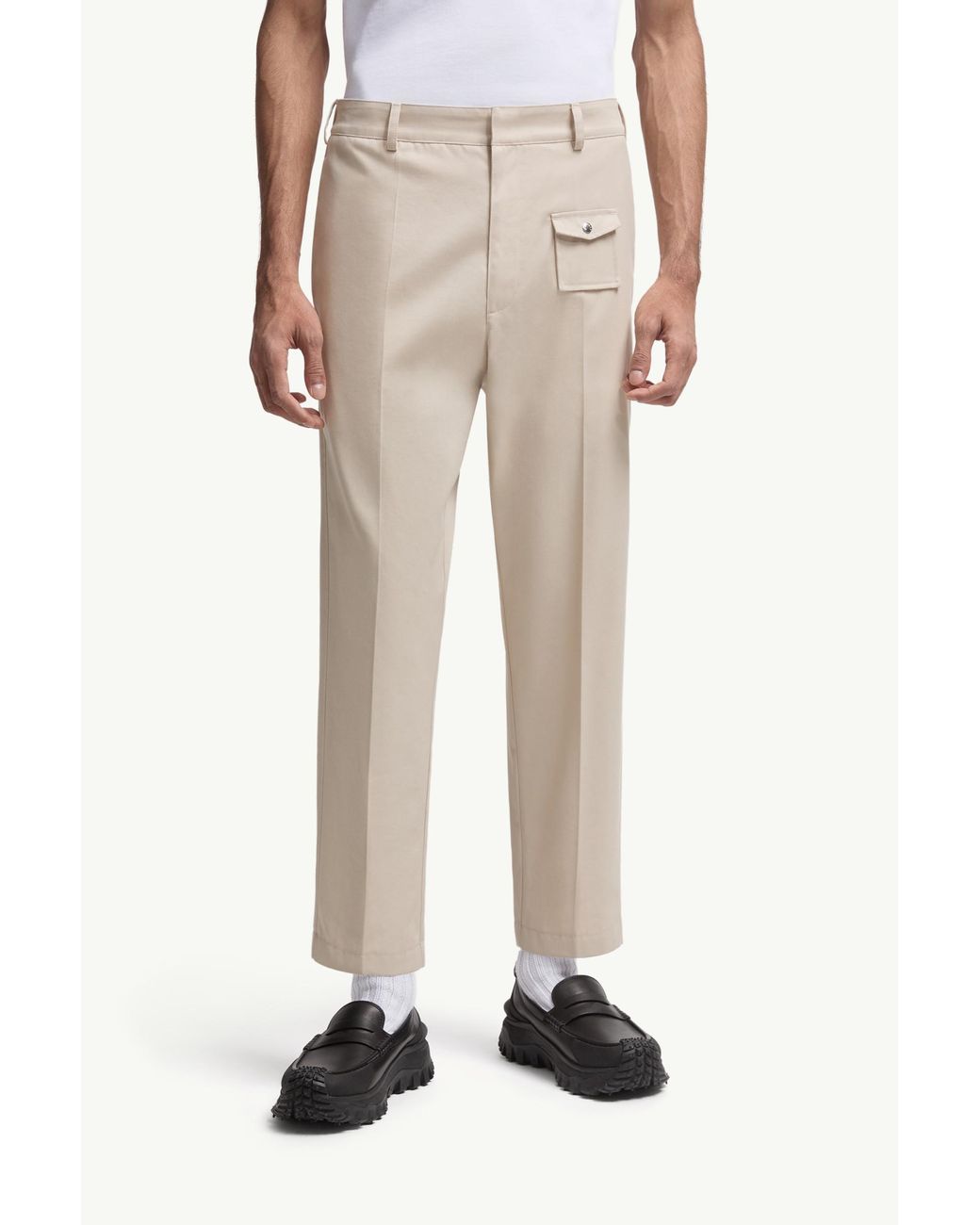 Moncler Natural Tailored Gabardine Pants for men