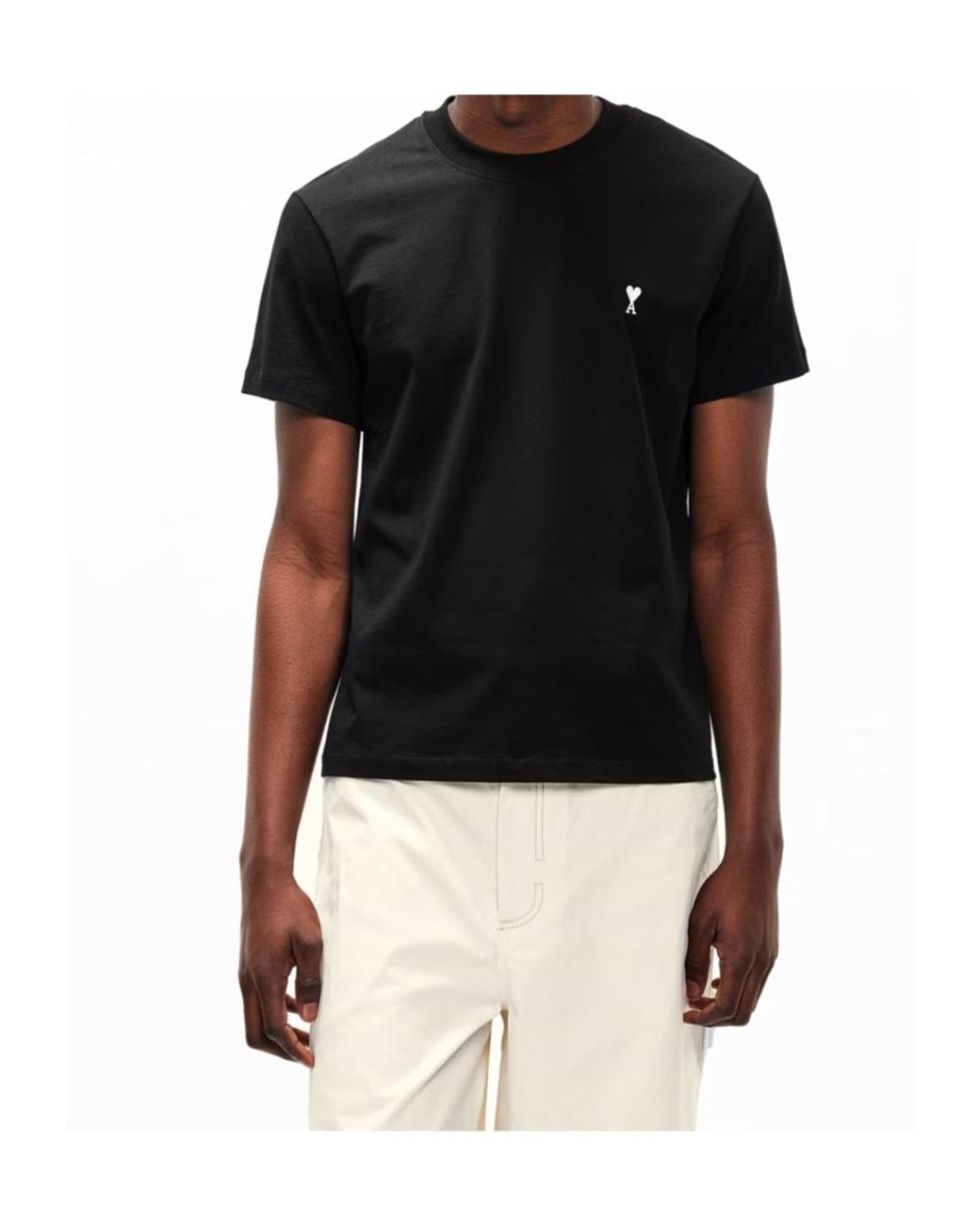 AMI Black Logo Short-Sleeved T-Shirt for men