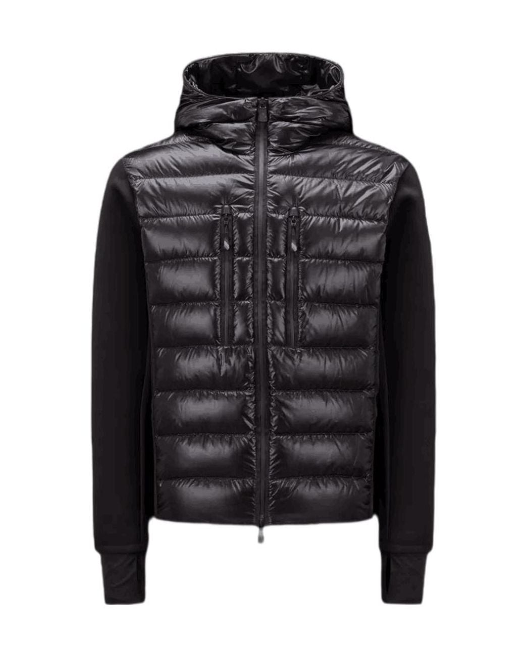 Moncler Black Padded Zip-Up Hoodie for men
