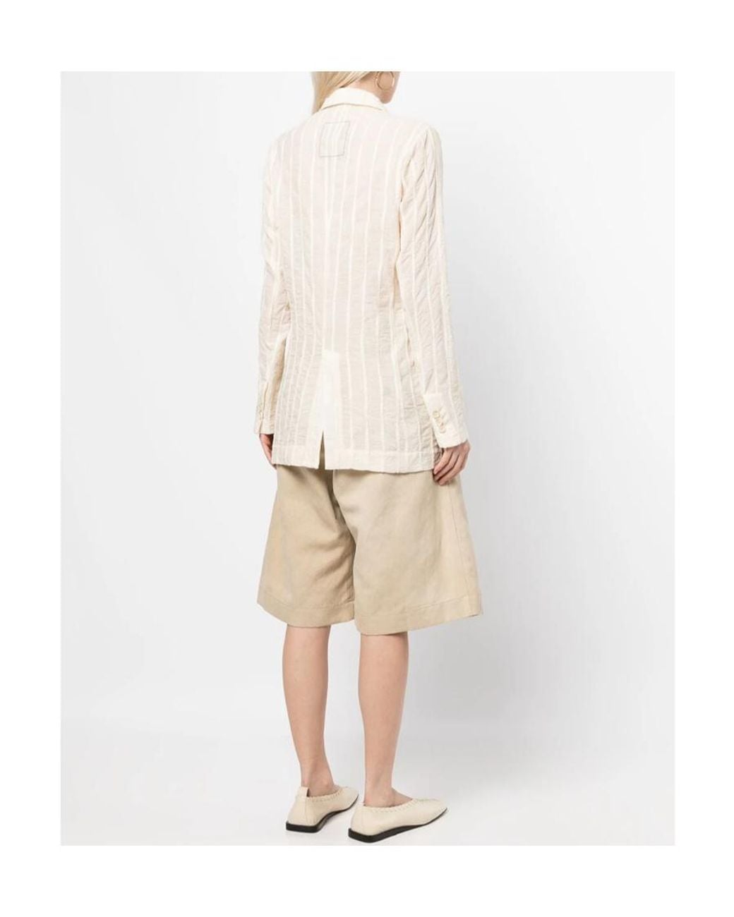 Uma Wang White Wraparound Oversize Blazer