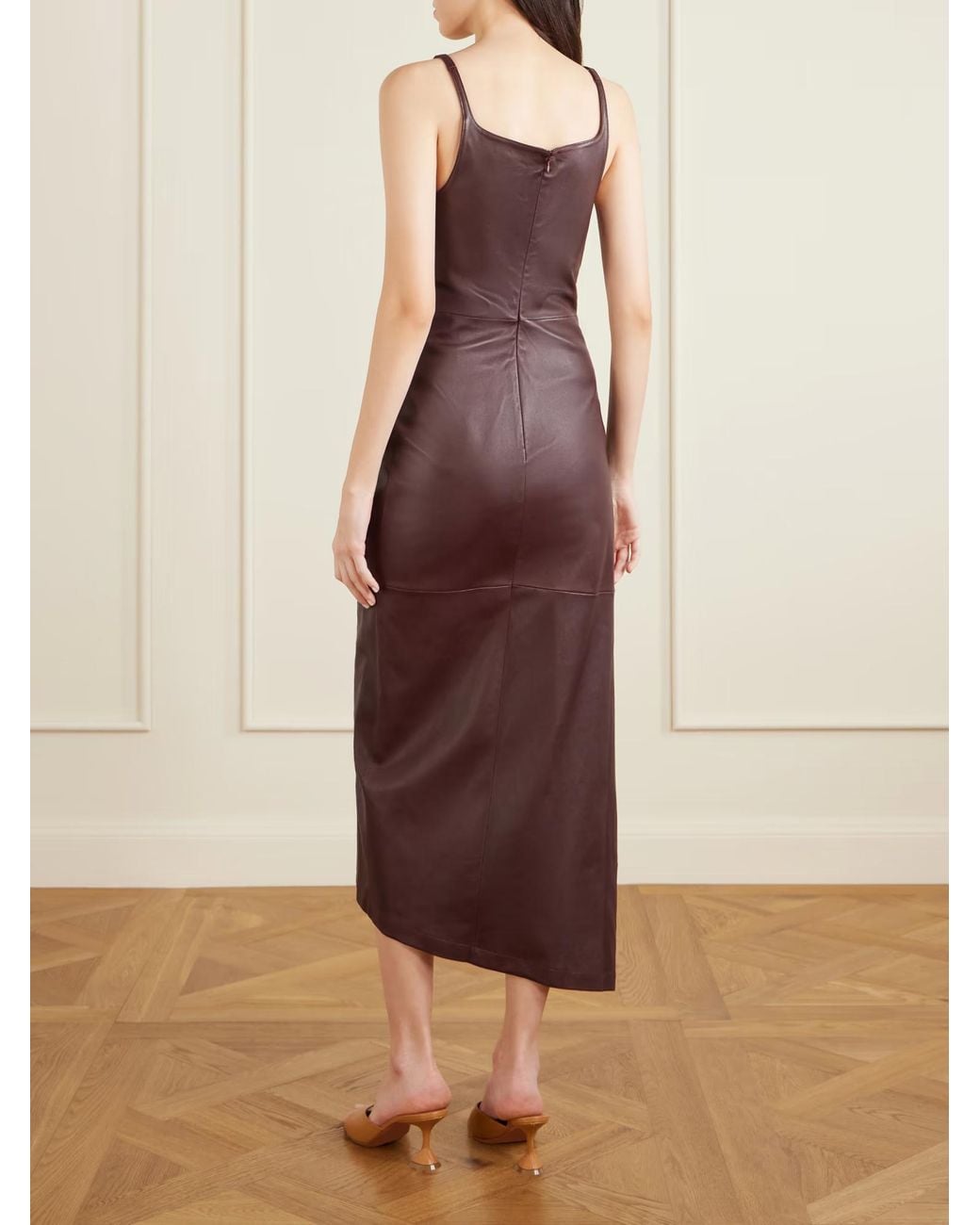 Rabanne Purple Asymmetric Ruched Dress