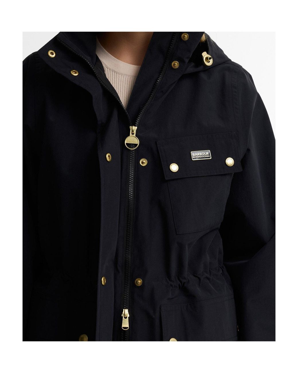 Barbour Brown Drawstringhood Long Parka Coat