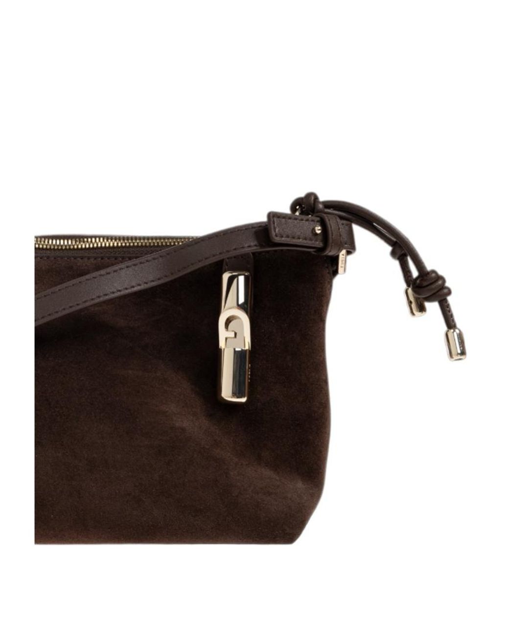 Furla Brown Zip-Top Shoulder Bag