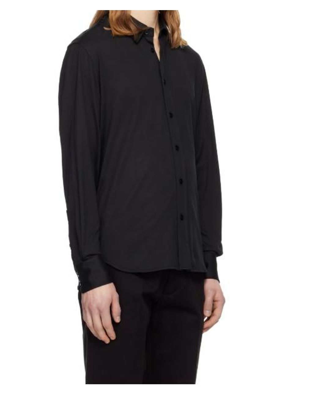 Tom Ford Black Plain Weave Knit Shirt for men