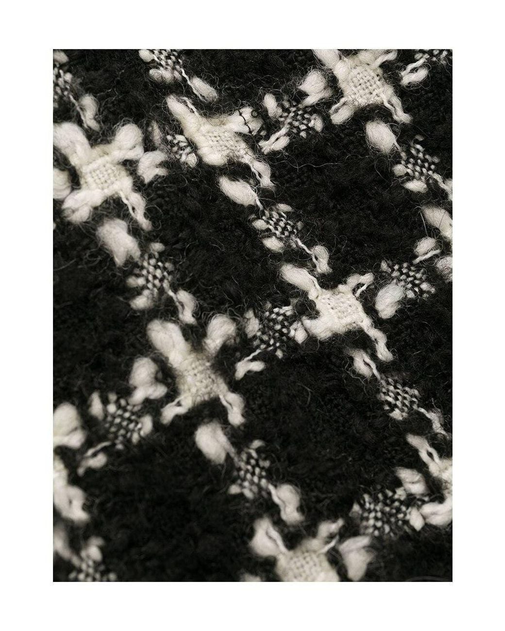 Valentino Black Tweed Checkered Vgold Coat