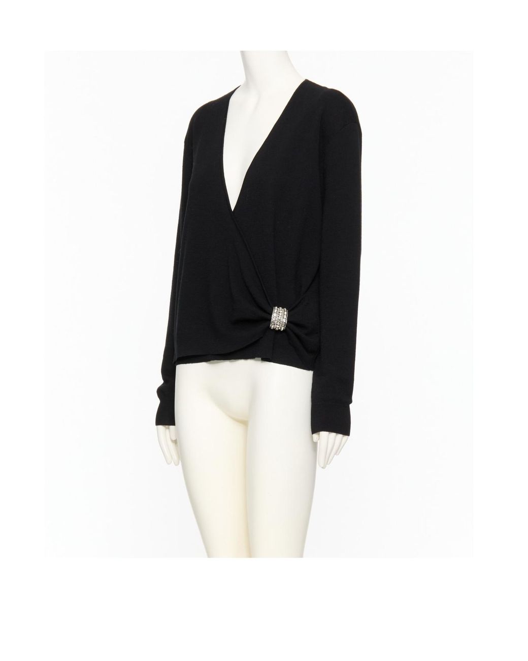 Valentino Black Embellished Wrap Sweater