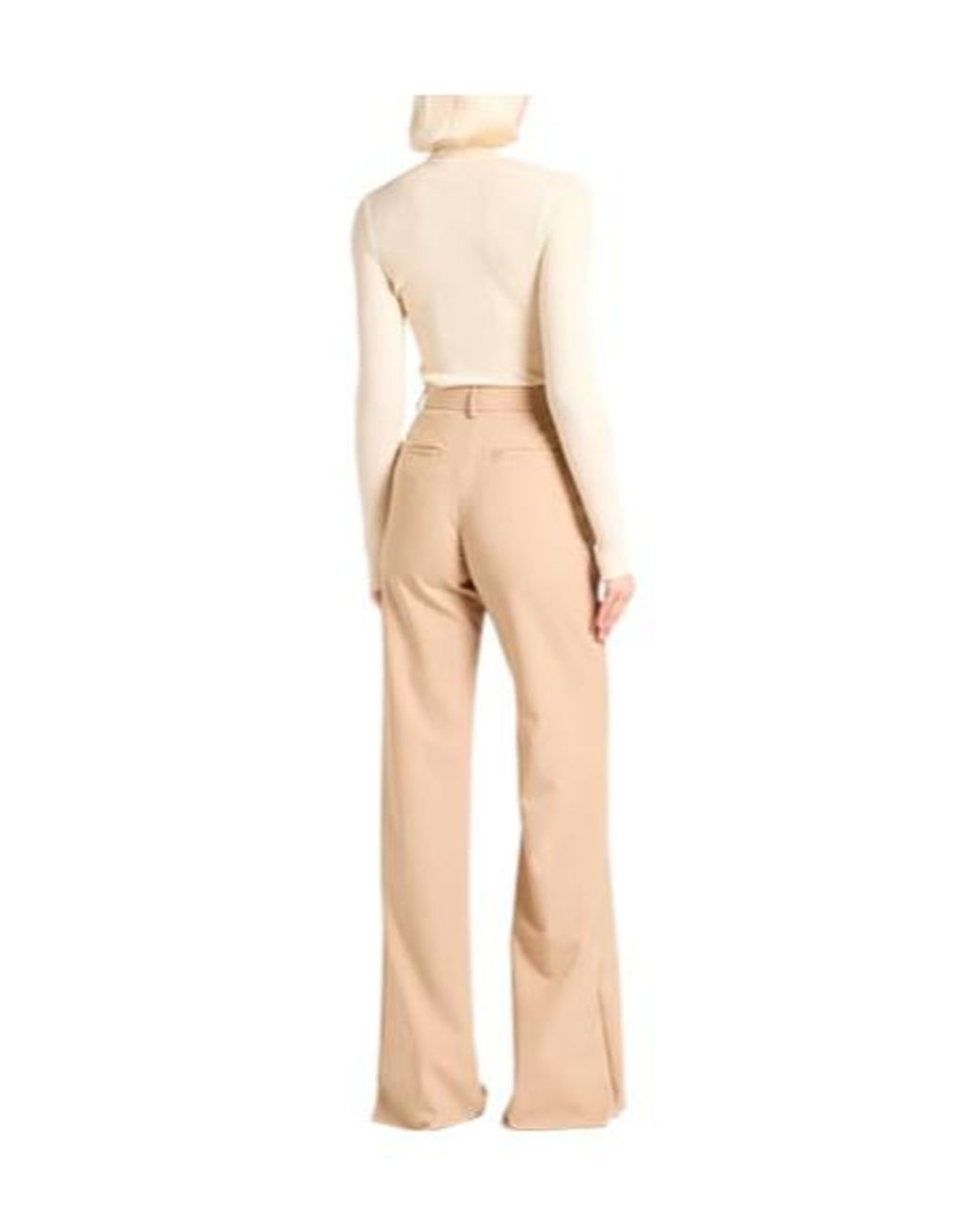Sportmax Natural High-Waist Wide-Leg Trousers