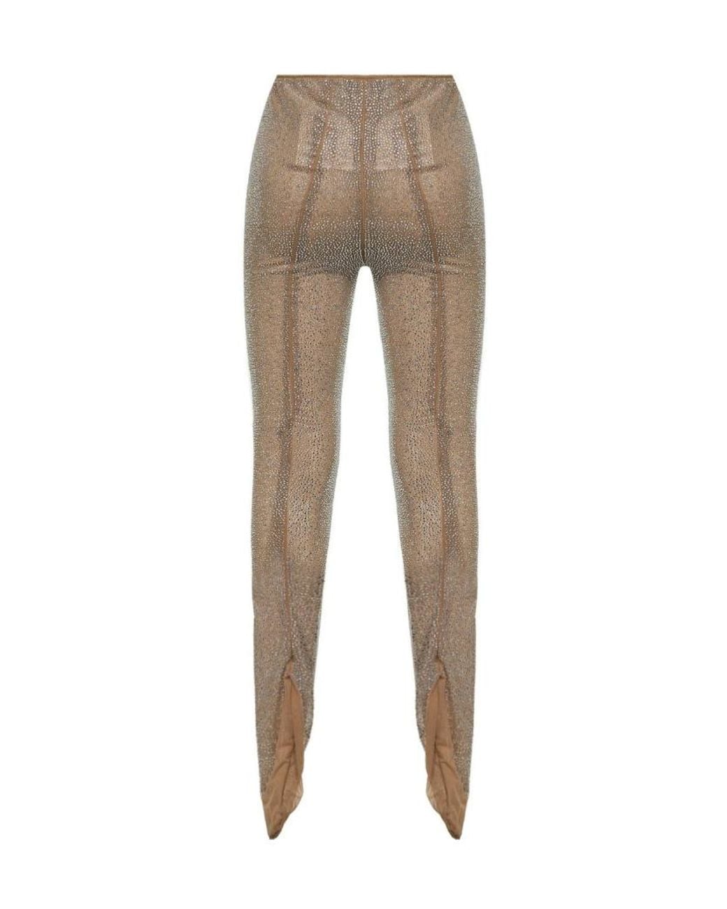 GIUSEPPE DI MORABITO Natural Embellished Leggings