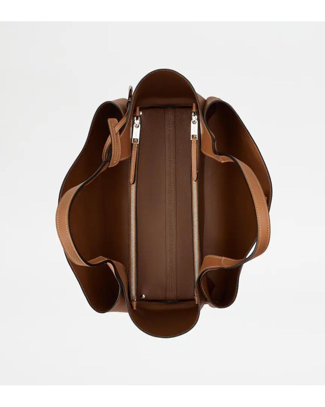 Tod's Brown T Pendant Tote Bag