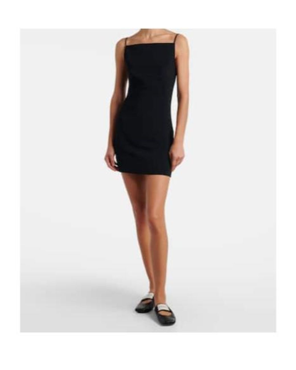 Givenchy Black Sliced Square Leather Ballet Flats
