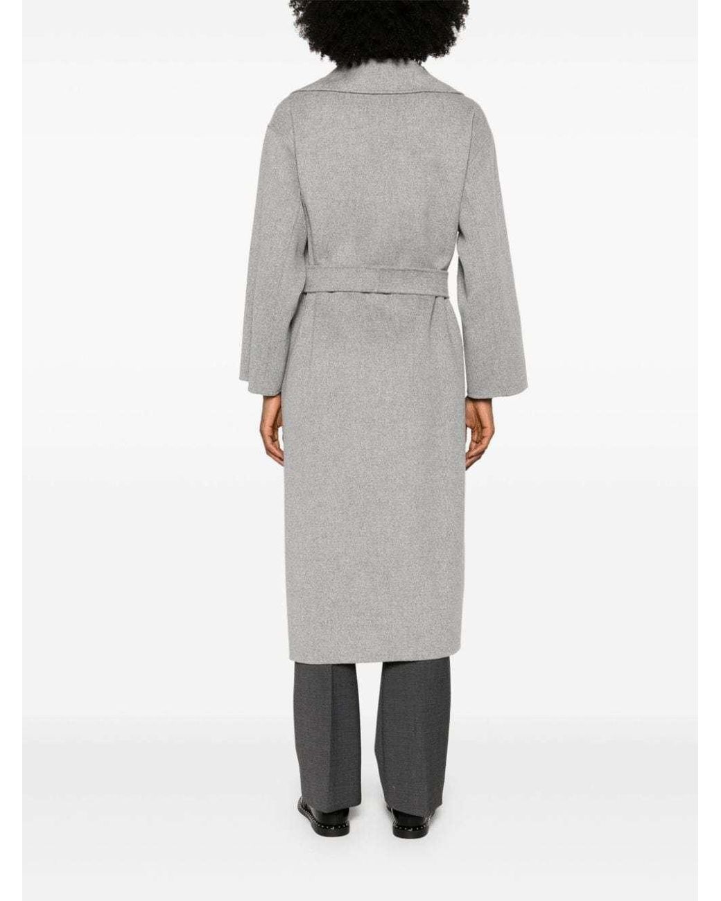 Max Mara Gray 'S Belted Long-Sleeved Coat
