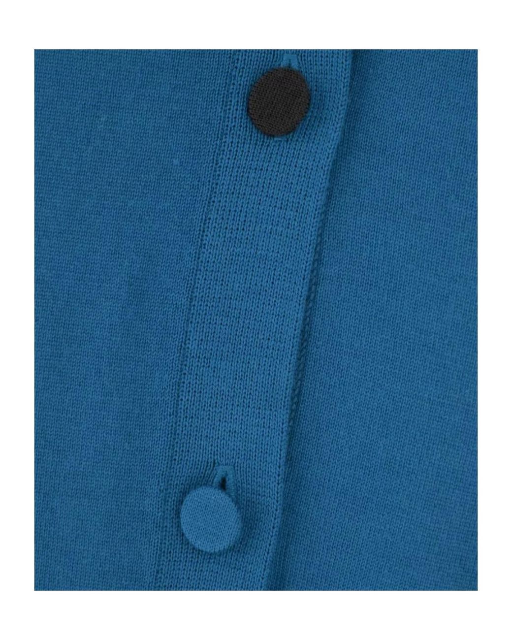 Paul Smith Blue V-Neck Button-Up Cardigan