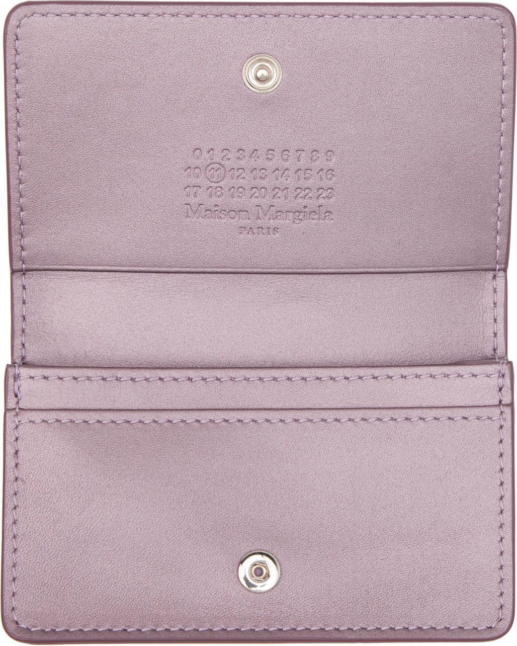 Maison Margiela Purple Four Stiches Clip Card Holder for men