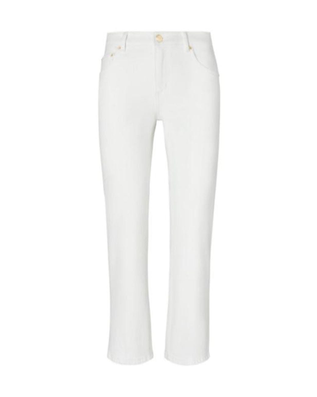 Tory Burch White Kick Flared Jeans