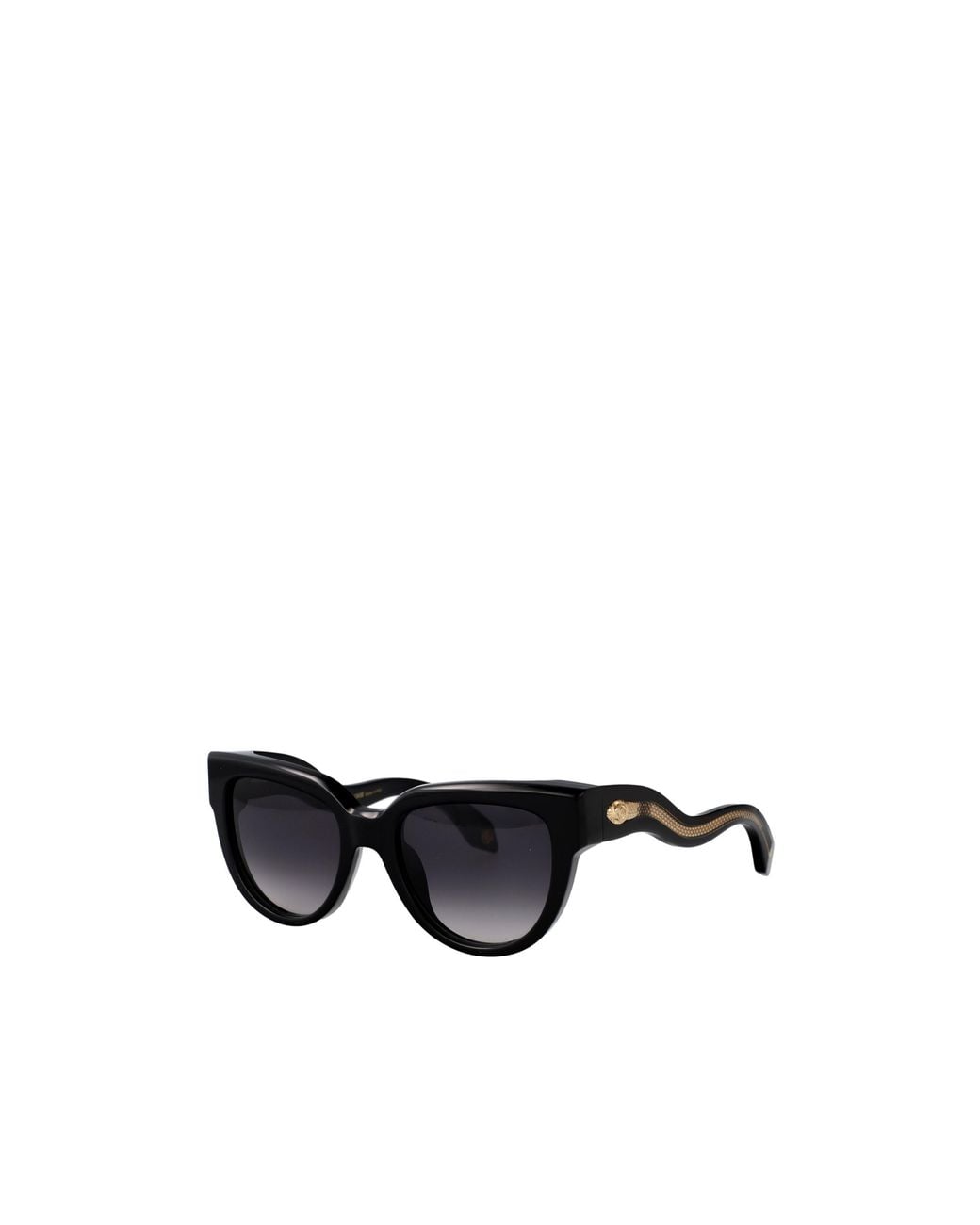 Roberto Cavalli Black Snake-Detail Cat-Eye Sunglasses