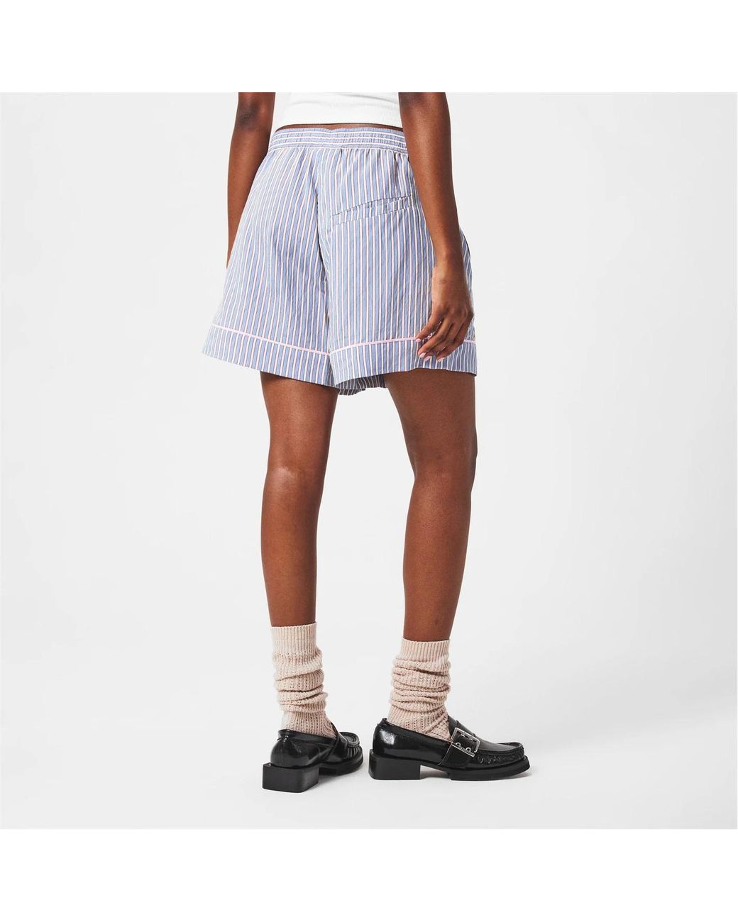 Ganni Blue Striped Shorts