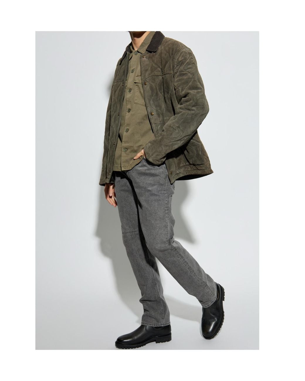 AllSaints Green Utility Button-Up Shirt for men