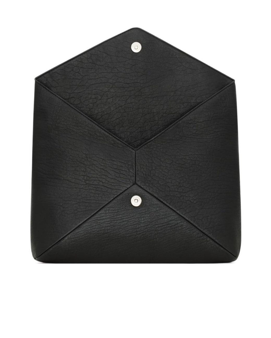 Saint Laurent Black Cassandre Large Envelope Pouch
