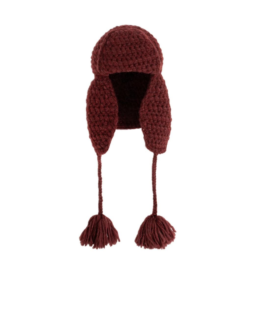 Etro Red Crochet Earflap Hat