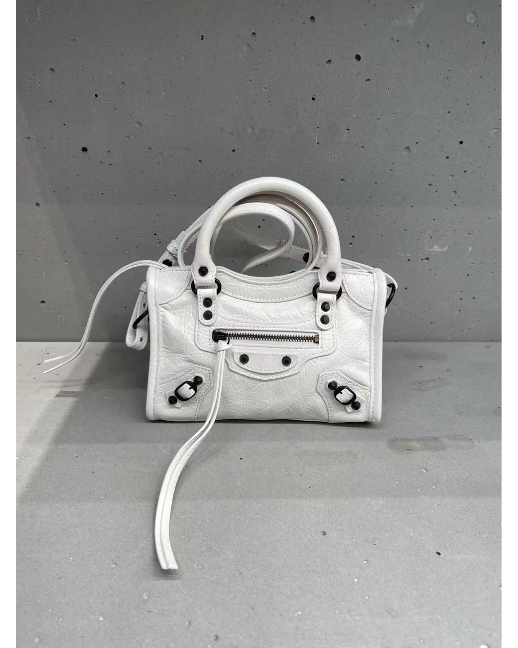 Balenciaga White Le City Bag Nano Top Handle Bag