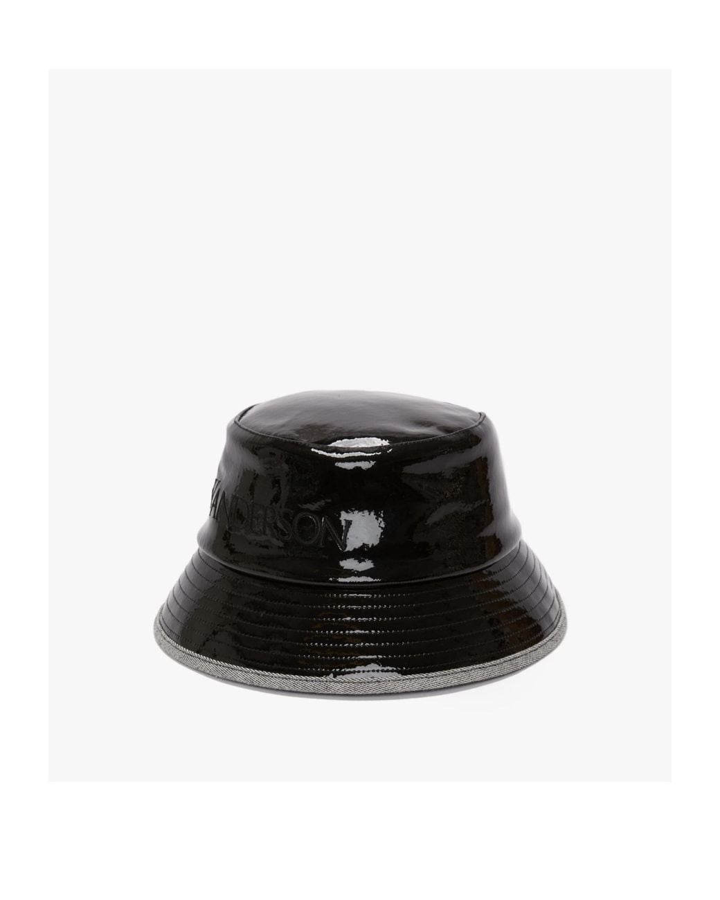 J.W. Anderson Black Jw Anderson Logo Embroidered Coated Denim Bucket Hat