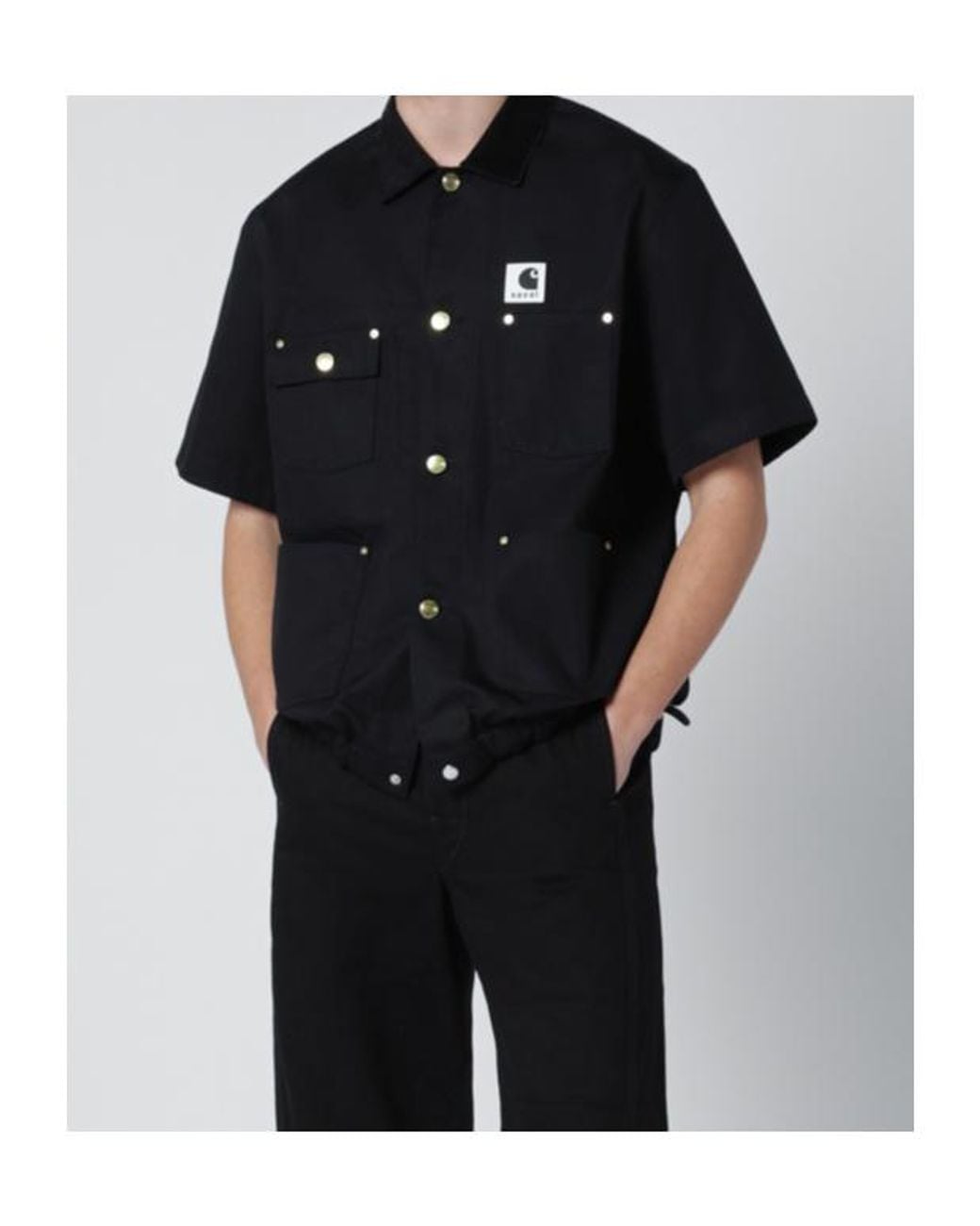 Sacai Blue X Carhartt Wip Duck Shirt for men