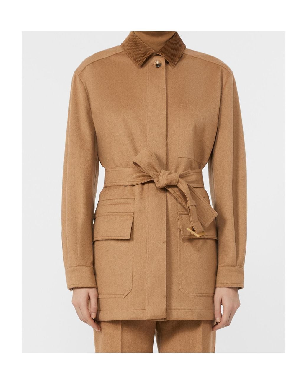 Max Mara Brown Collared Belted Jacket