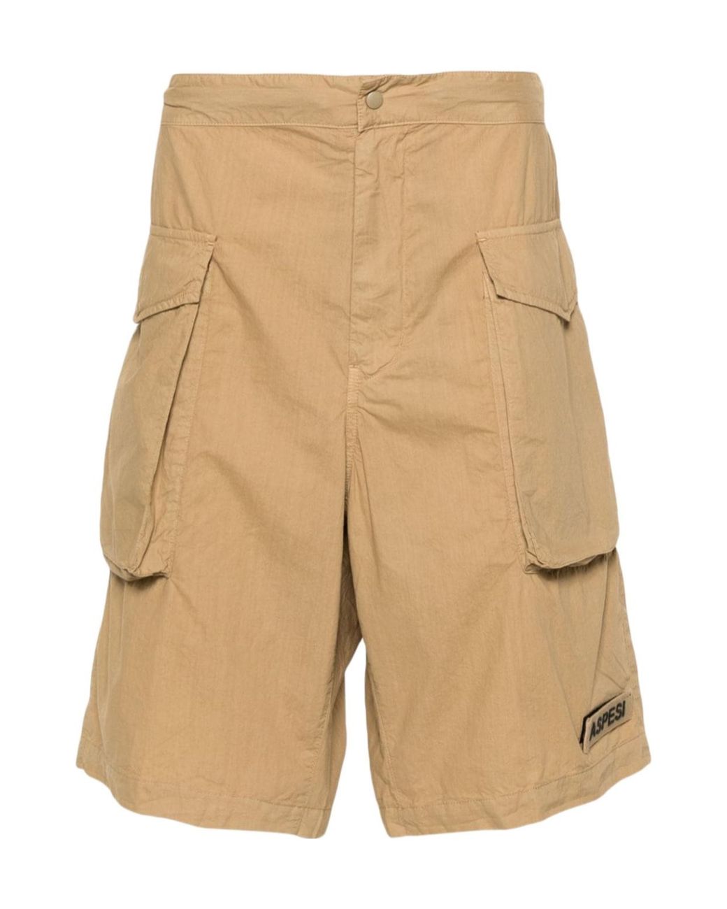 Aspesi Natural Logo-Patch Cotton Cargo Shorts for men