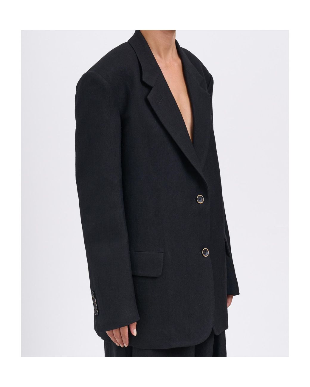 Uma Wang Black Long-Sleeved Suit Jacket