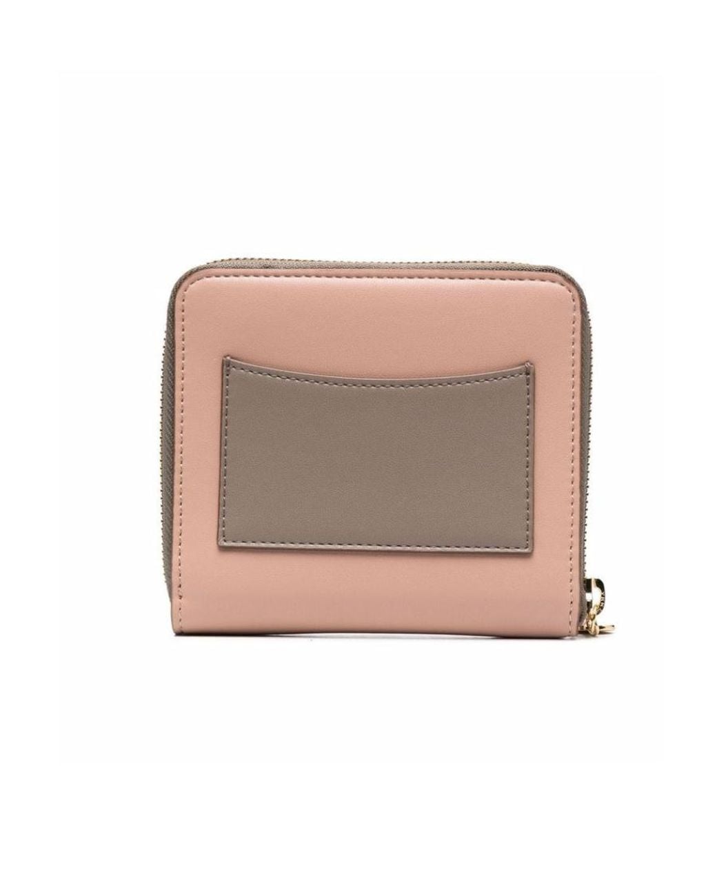 Stella McCartney Pink Logo Perforated Zip Around Wallet