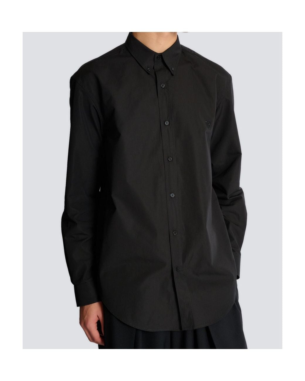 Balmain Black Cotton Poplin Shirt for men