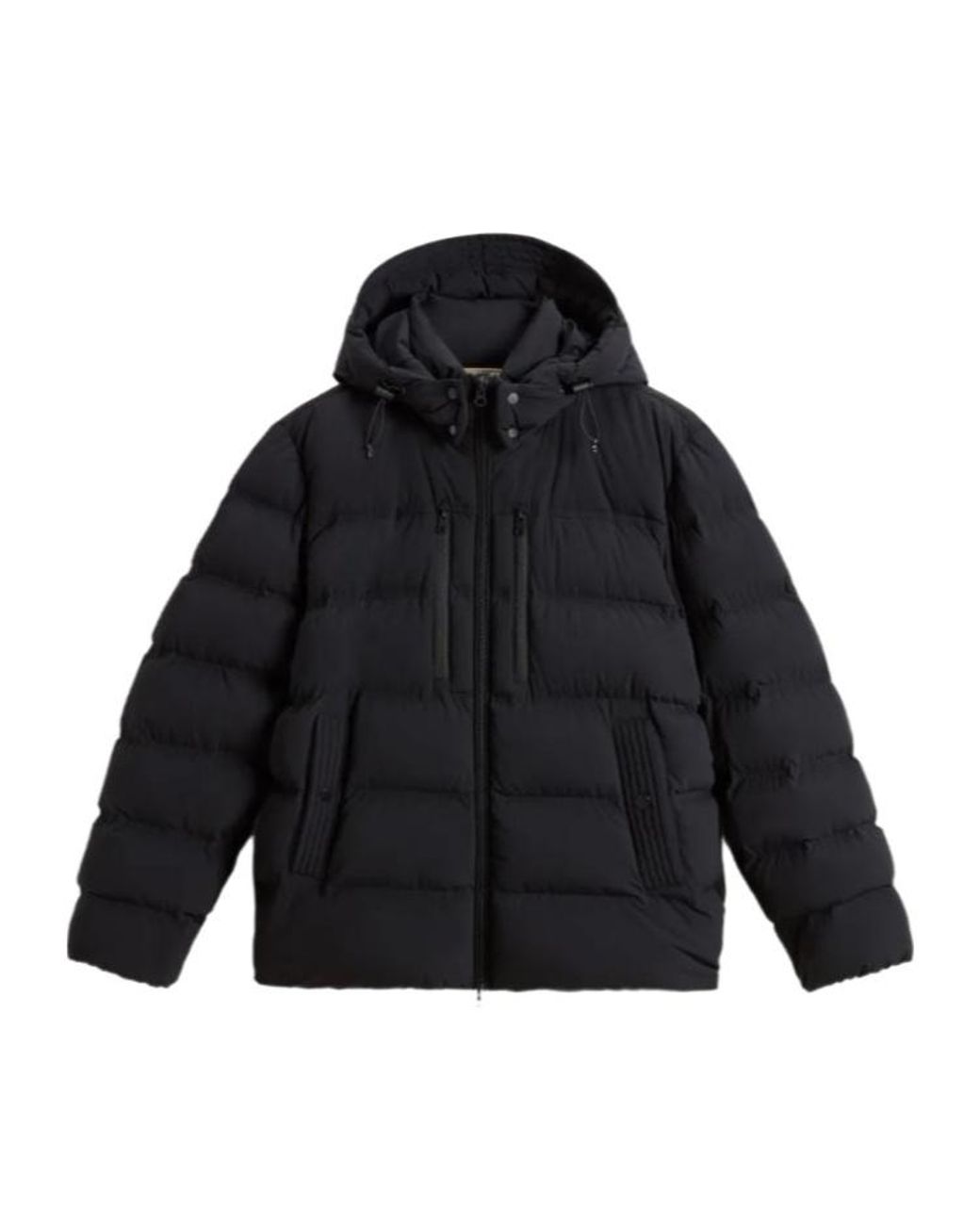 Woolrich Blue Zipped Hooded Puffer Jacket for men