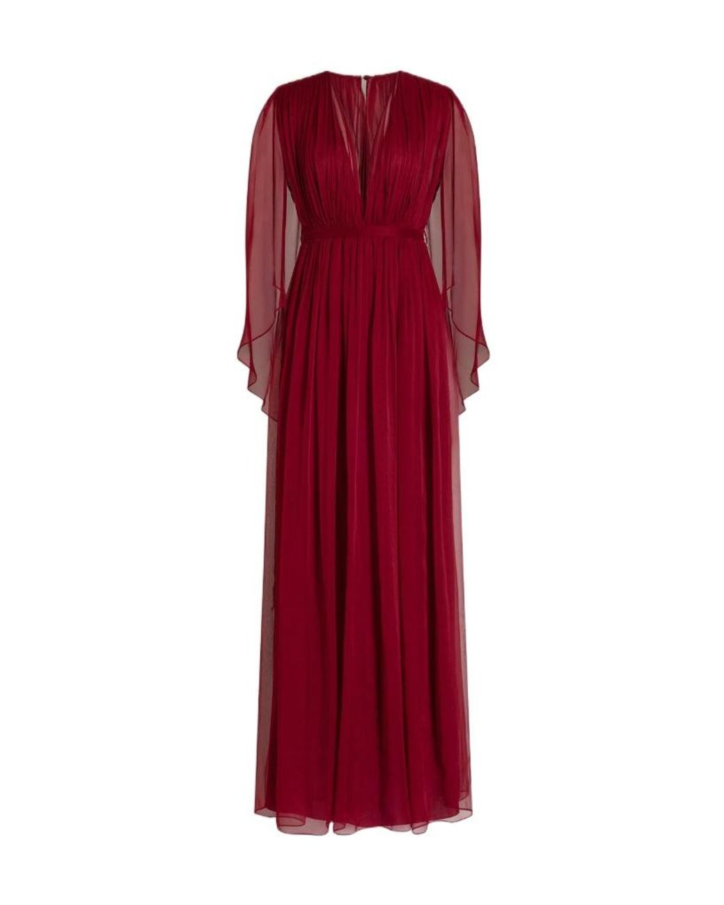 Alberta Ferretti Red Long Chiffon Dress