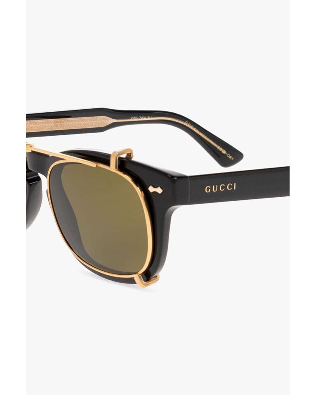 Gucci Green Eyewear Round Frame Sunglasses for men