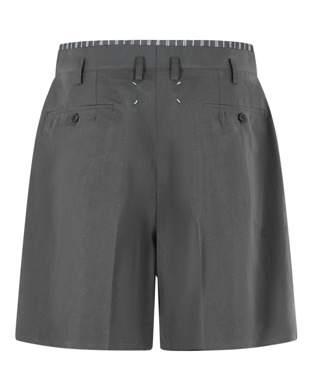 Maison Margiela Gray Pleated Tailored Shorts for men