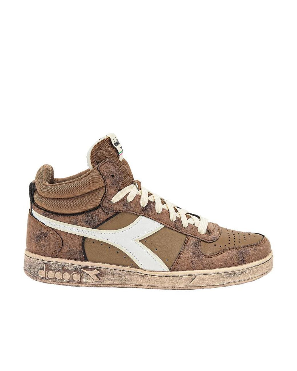 Diadora Brown Logo High-Top Board Shoes for men