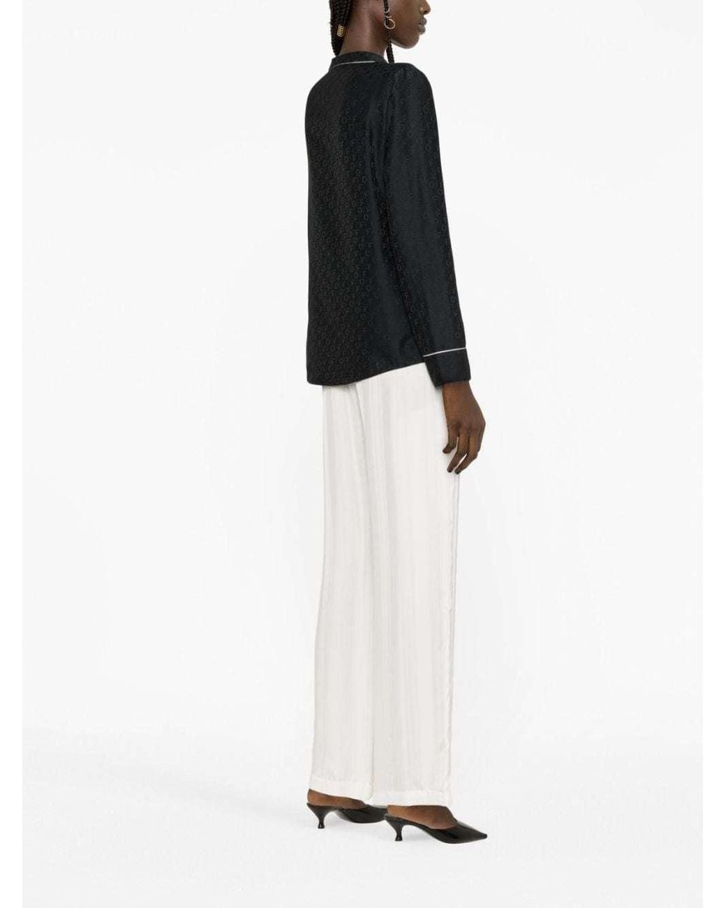 Off-White c/o Virgil Abloh Black Buttoned Long-Sleeved Pyjama Shirt for men