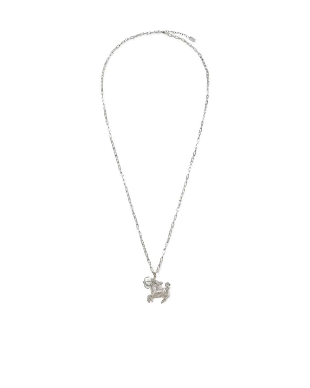 Fendi White Colored Metal Necklace
