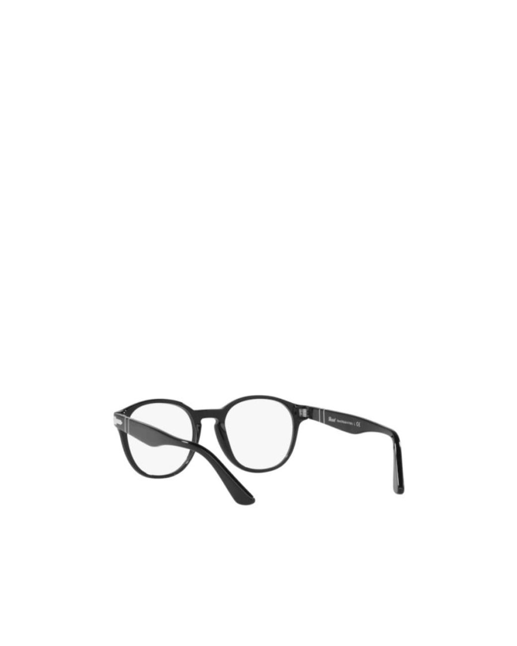 Persol White Round Frame Logo Flat Mirror for men