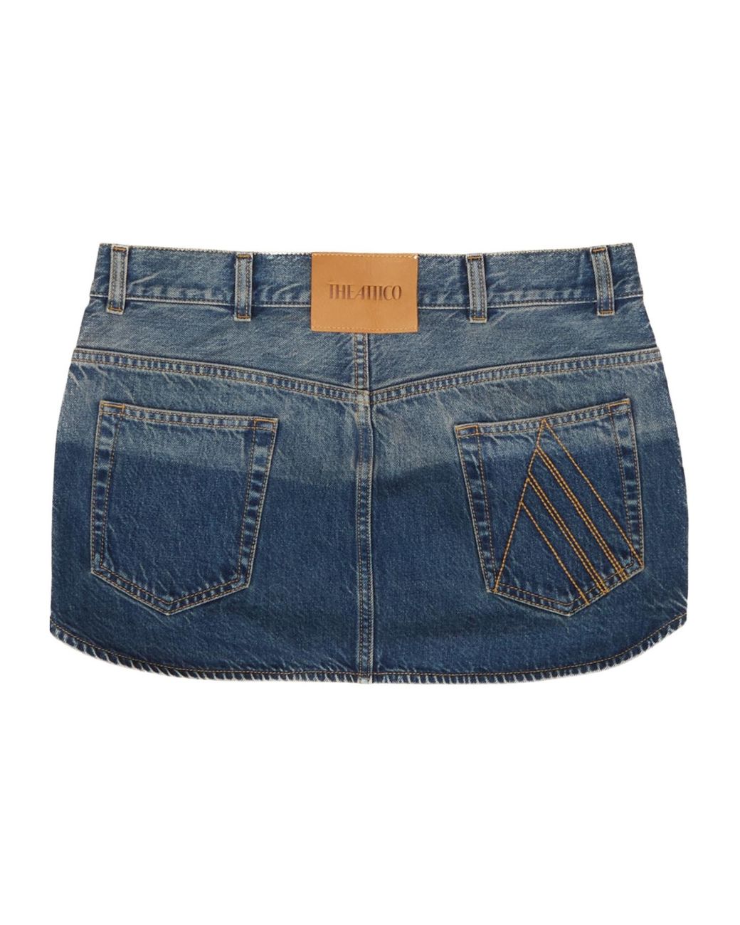 The Attico Blue The Asymmetric Panel Mini Skirt