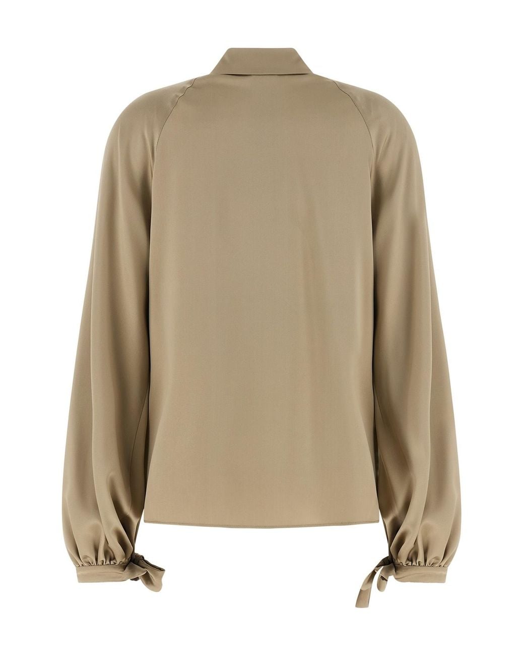 Max Mara Natural Mxealare Long-Sleeved Satin Shirt