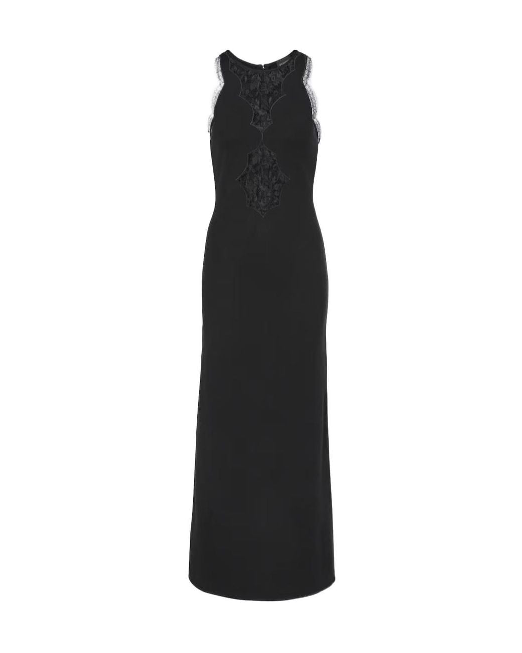Giambattista Valli Black Lace-Trimmed Midi Dress